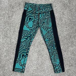 Nike Dri Fit Power Epic Run Cropped Running‎ Leggings Turqoise Blue Womens Small